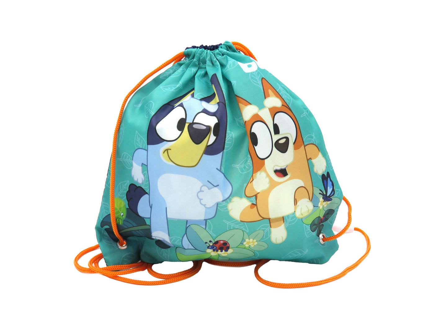 Bluey Snackbeutel 25 × 25 × 1 cm Brottasche mit Kordelzug für Schule Kindergarten und unterwegs