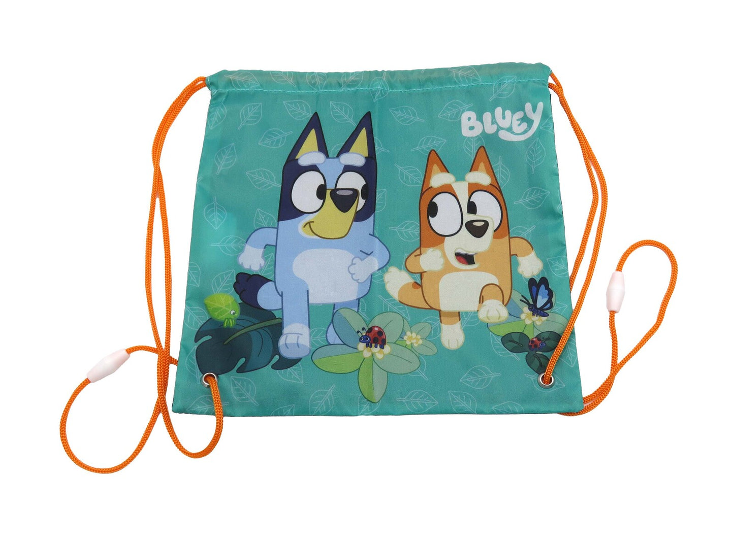 Bluey Snackbeutel 25 × 25 × 1 cm Brottasche mit Kordelzug für Schule Kindergarten und unterwegs