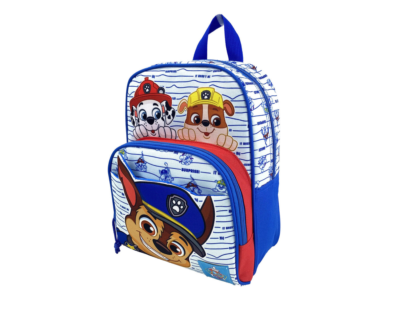 Bluey Kinder Rucksack Kindergartenrucksack mit Fronttasche Hauptfach und Seitennetz