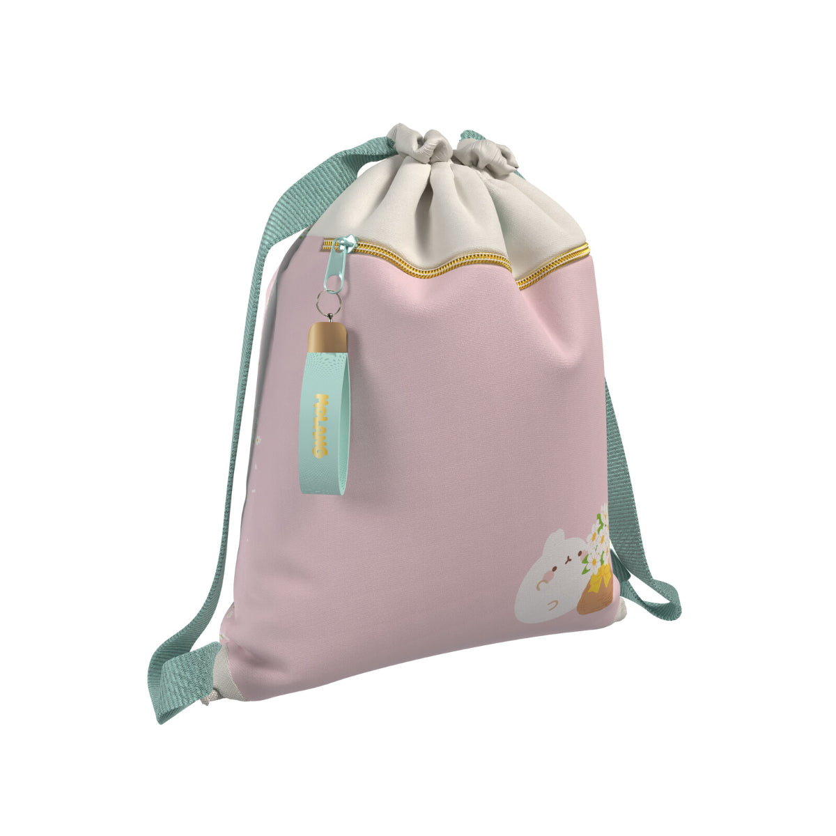 Molang Saco Blüte Turnbeutel Sportbeutel Kinder Freizeit Schule 42 cm