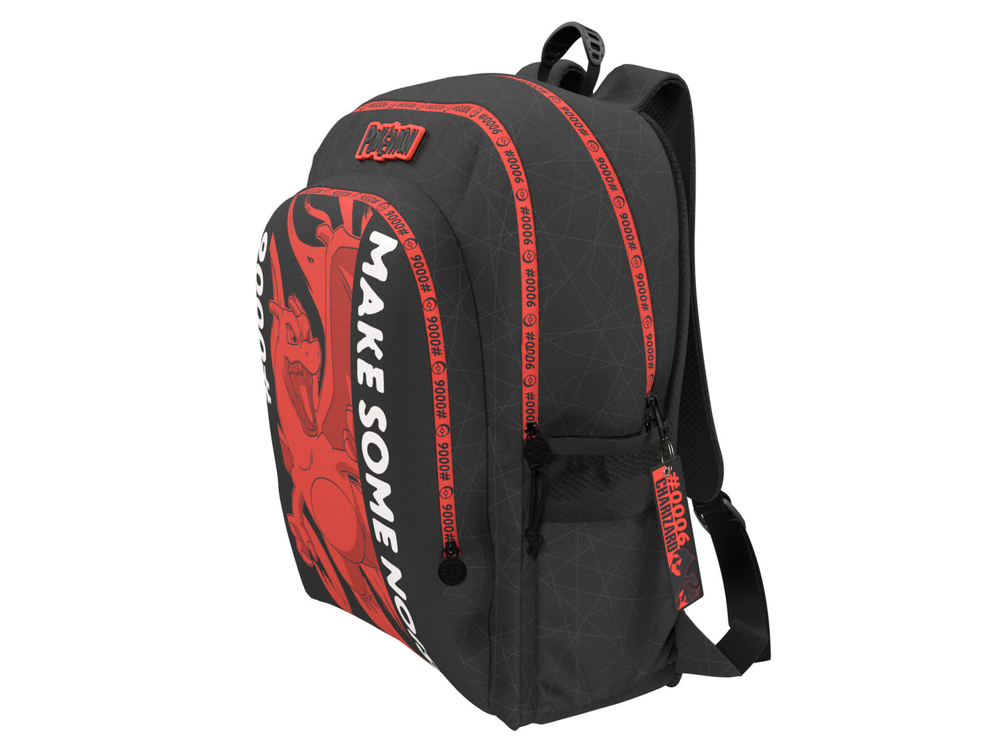 Pokémon Schulrucksack mit 3 Fächern und Seitennetzen