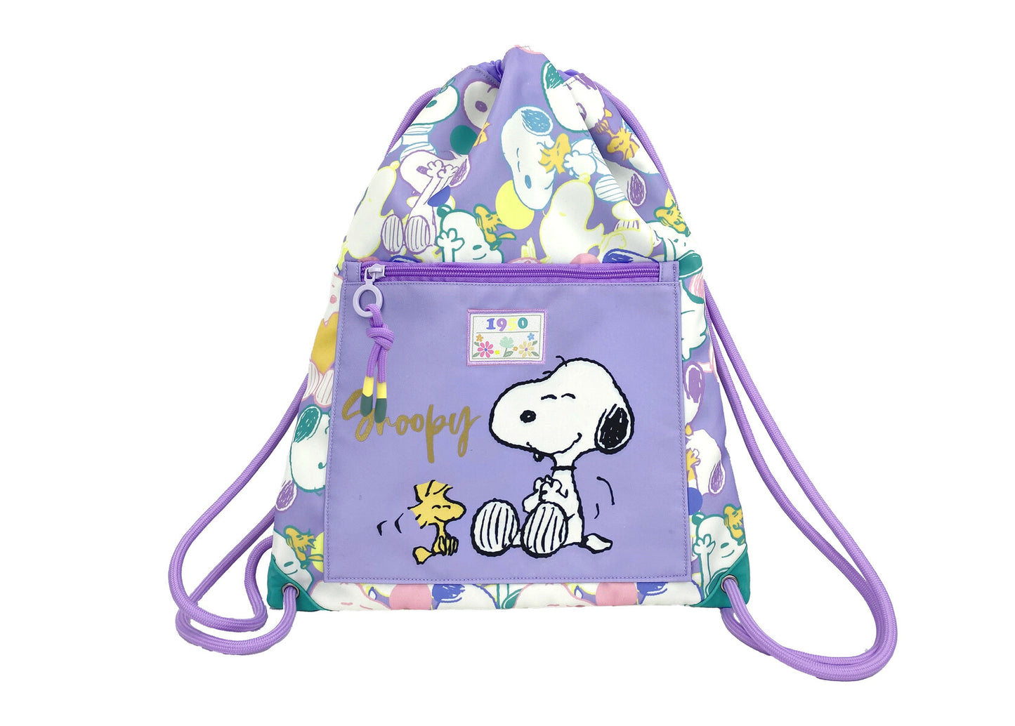 Snoopy Sportbeutel Turnbeutel Rucksack Gymbag mit Reißverschlusstasche