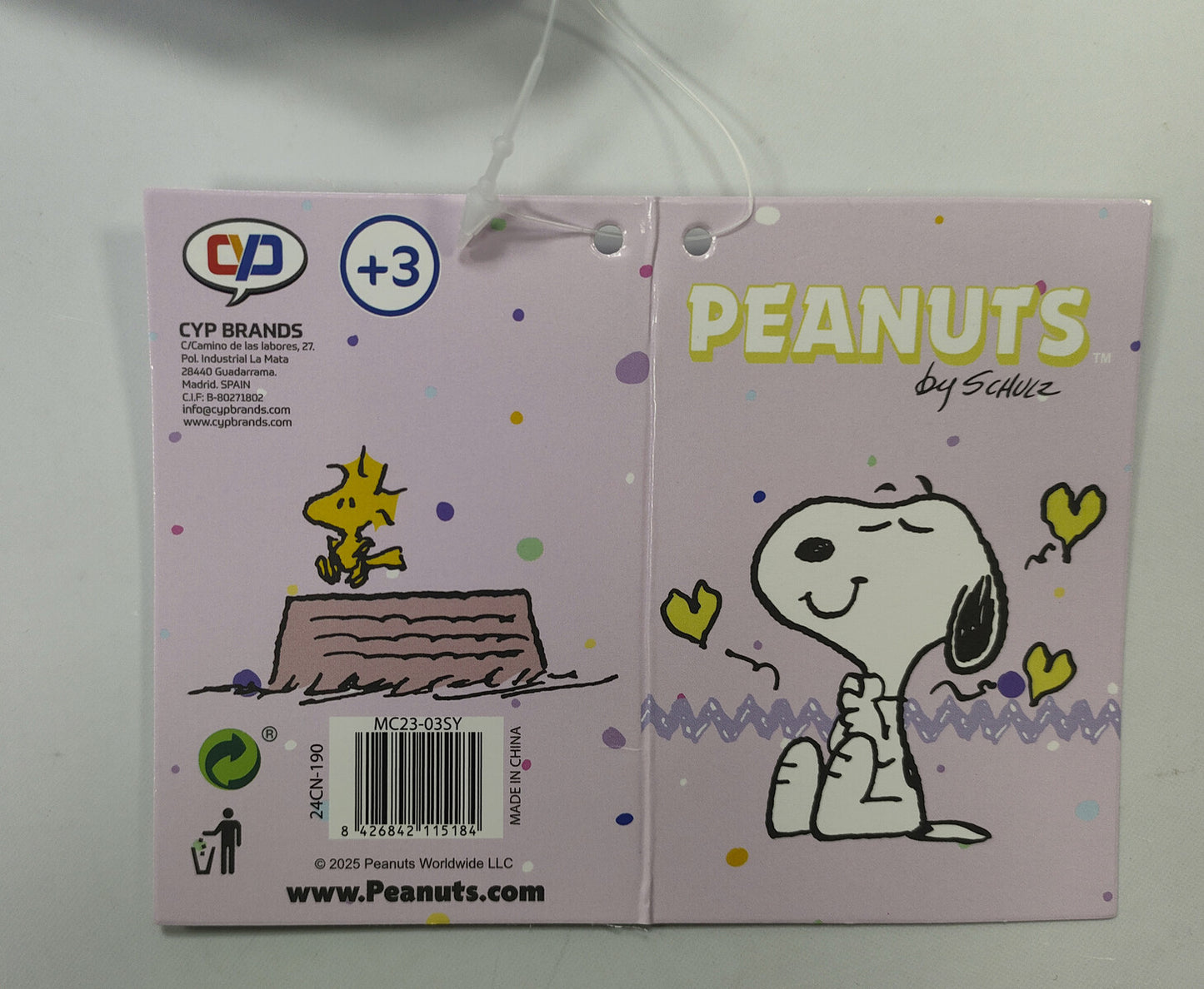 Snoopy Sportbeutel Turnbeutel Rucksack Gymbag mit Reißverschlusstasche