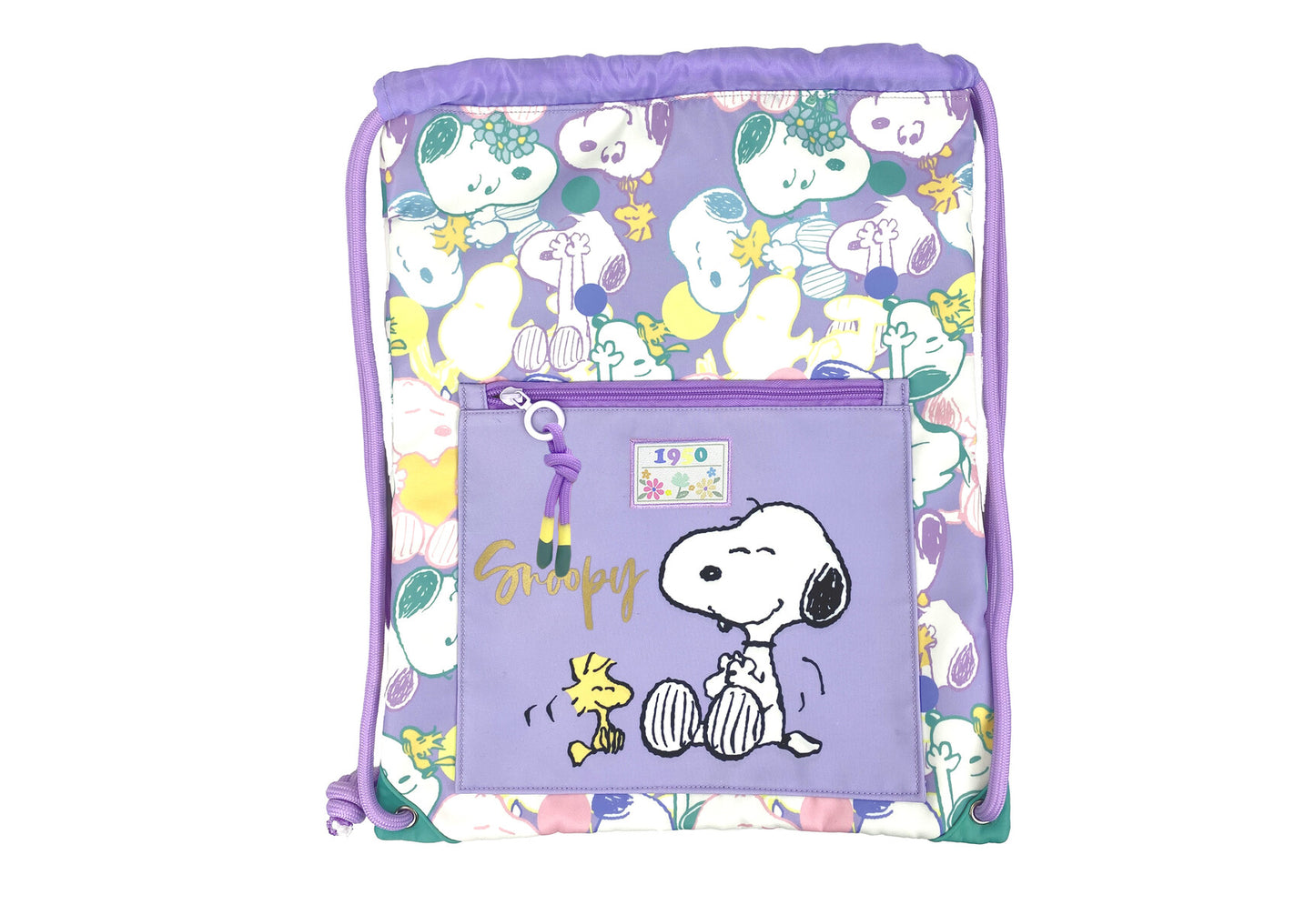 Snoopy Sportbeutel Turnbeutel Rucksack Gymbag mit Reißverschlusstasche