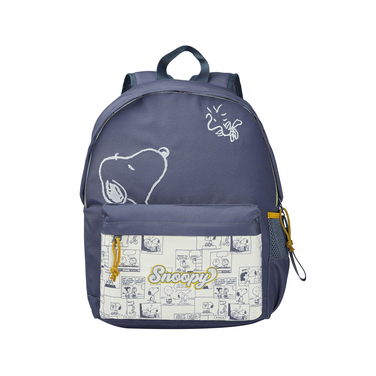Snoopy Rucksack für Kinder mit Fronttasche Hauptfach und Seitennetz