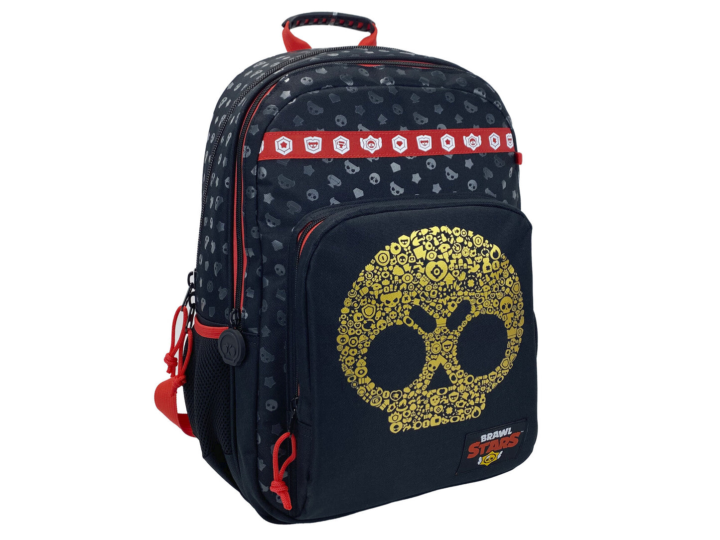 Brawl Stars Schulrucksack Kinder 43 × 35 cm Rucksack mit 3 Fächern und Seitentaschen für Schule und Freizeit