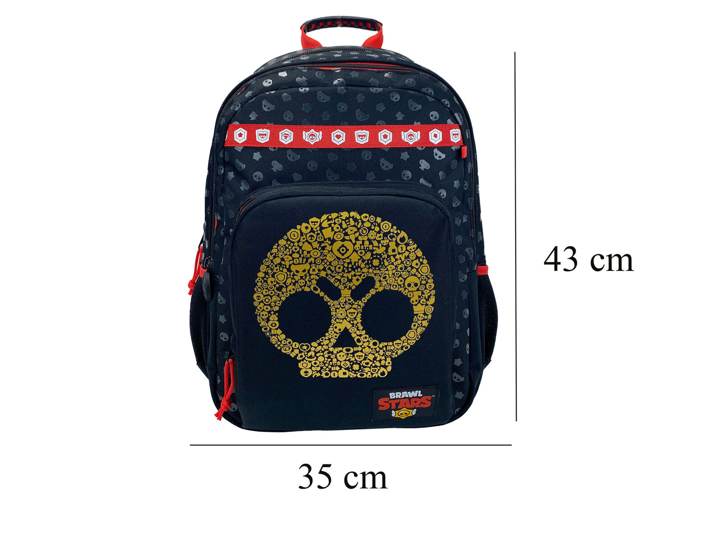 Brawl Stars Schulrucksack Kinder 43 × 35 cm Rucksack mit 3 Fächern und Seitentaschen für Schule und Freizeit