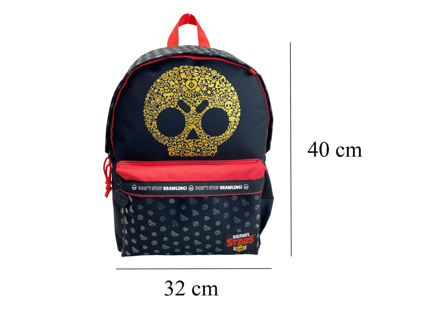 Brawl Stars Schulrucksack Kinder 40 x 32 x 15 cm Rucksack mit 2 Fächern und Seitentaschen für Schule und Freizeit