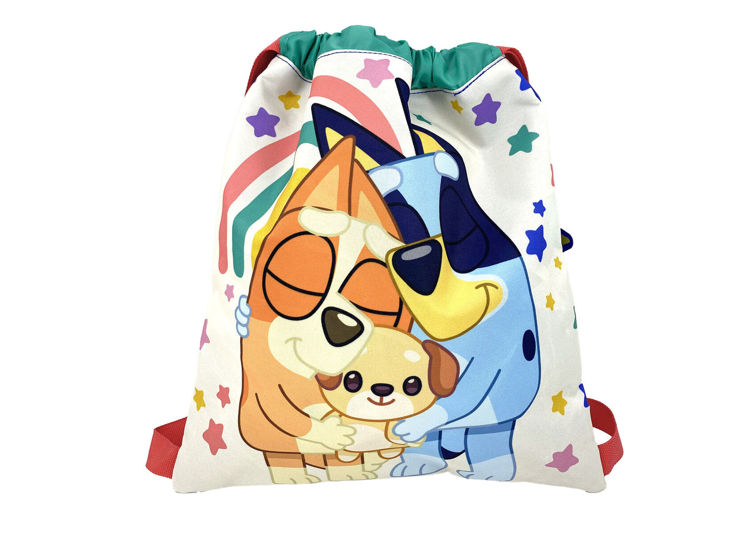 Bluey Beutelrucksack Kinder mit Kordelzug leichter Rucksack für Ausflug und Kita