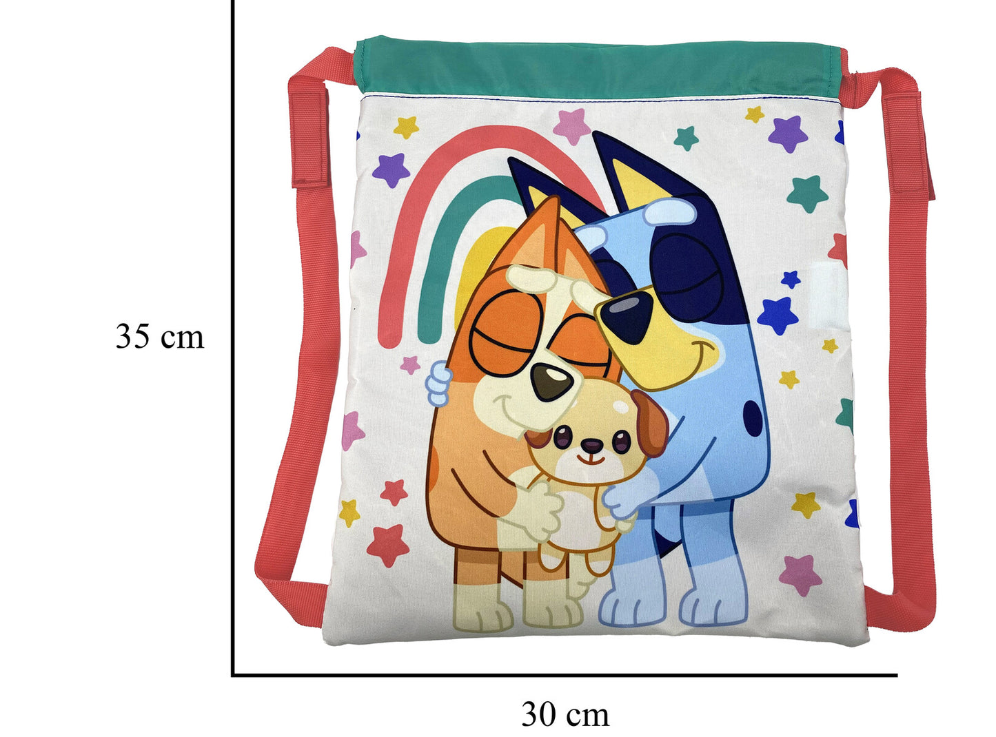 Bluey Beutelrucksack Kinder mit Kordelzug leichter Rucksack für Ausflug und Kita