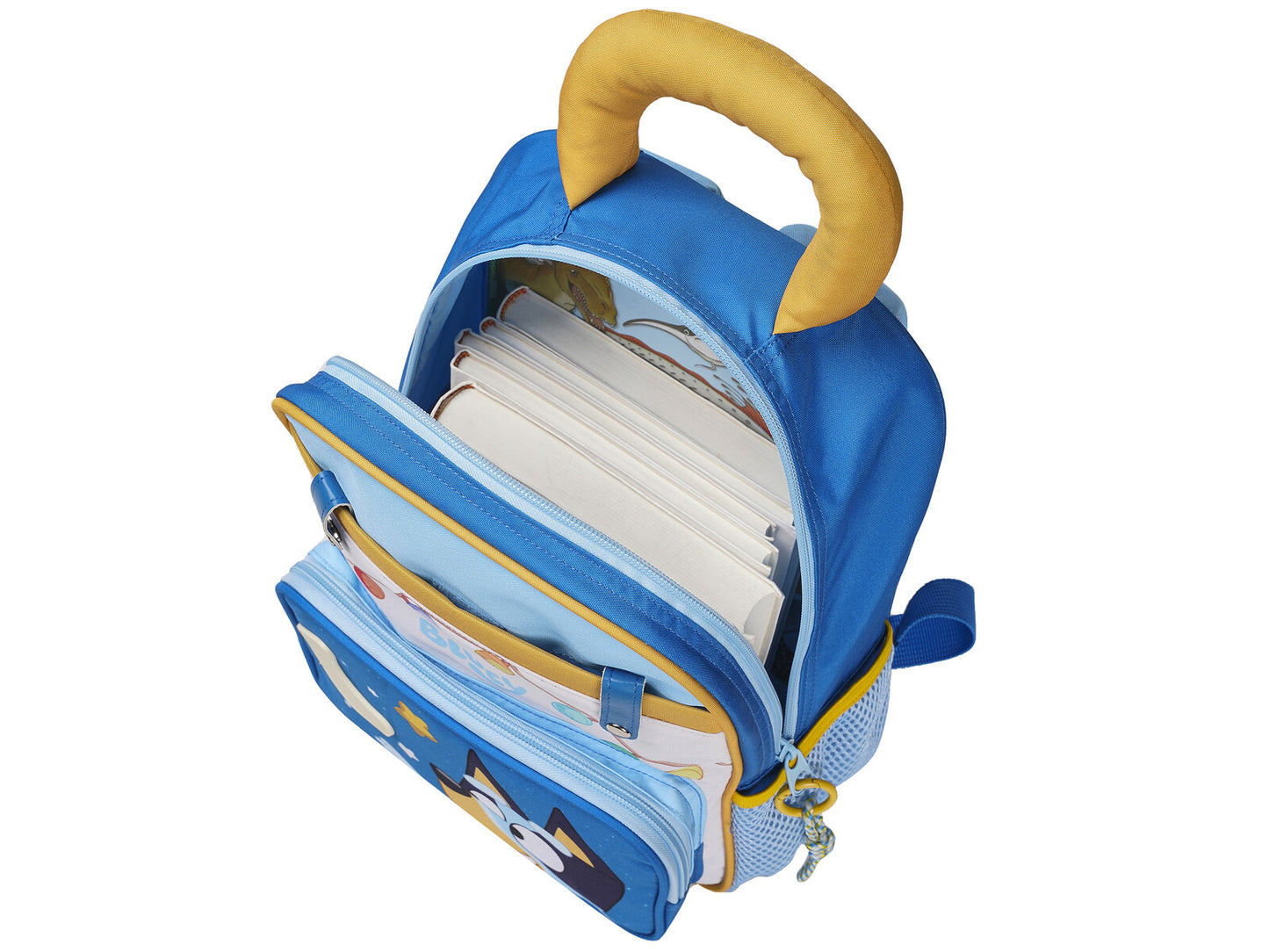 Bluey Kinder Rucksack Kindergarten blau mit Fronttasche und gepolsterten Trägern