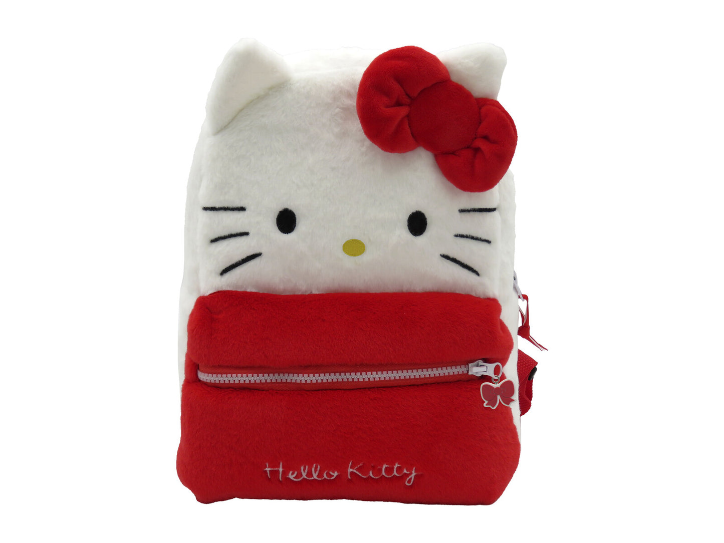 Hello Kitty Plüschrucksack Kinder Rucksack kuschelig mit Reißverschluss