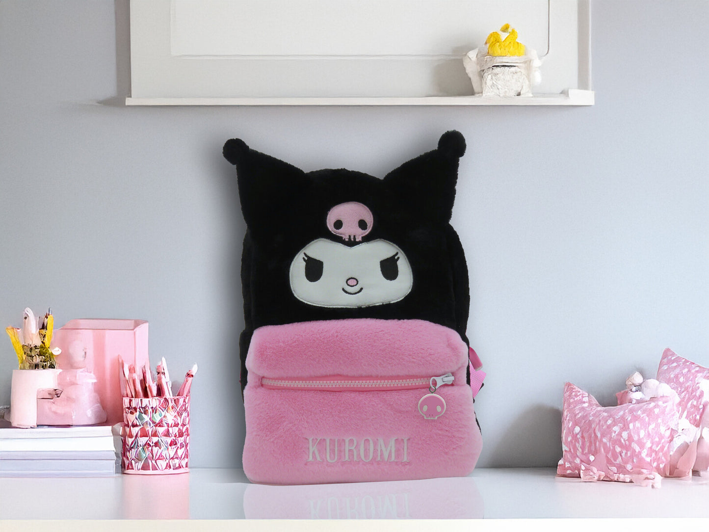Hello Kitty Plüschrucksack Kinder Rucksack kuschelig mit Reißverschluss