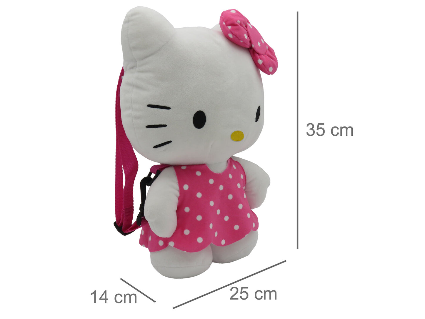 Hello Kitty Plüschrucksack Kinder Rucksack kuschelig mit Reißverschluss