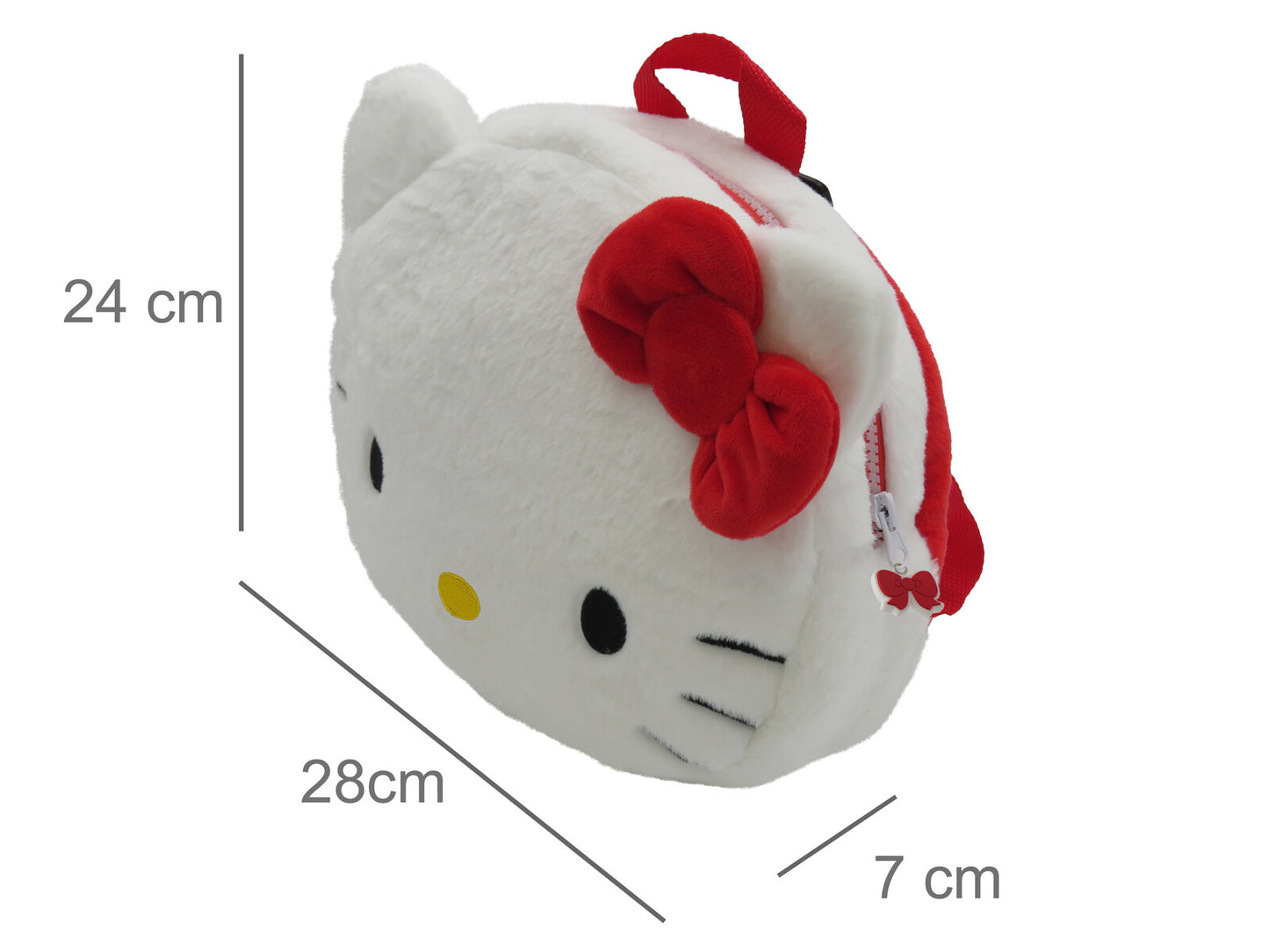Hello Kitty Plüschrucksack Kinder Rucksack kuschelig mit Reißverschluss
