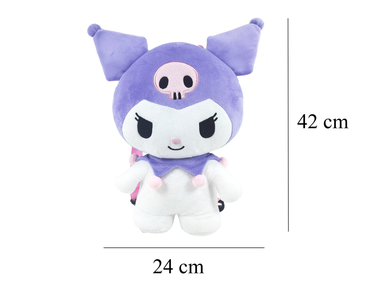 Hello Kitty Kuromi Plüschrucksack Kinder Rucksack kuschelig mit Reißverschluss