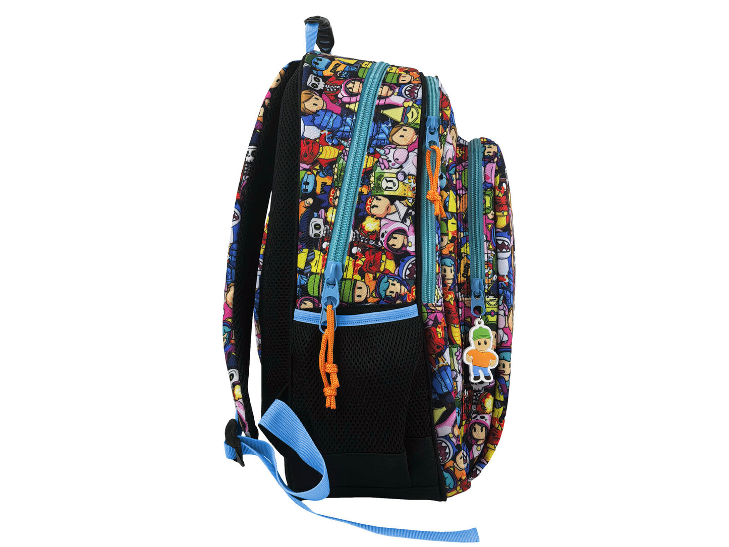 Stumble Guys Schulrucksack Kinder Rucksack 42 cm mit Fronttasche und Seitennetz