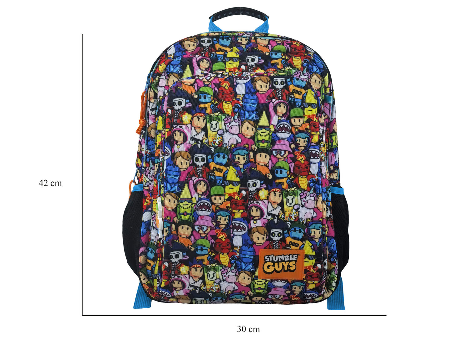 Stumble Guys Schulrucksack Kinder Rucksack 42 cm mit Fronttasche und Seitennetz