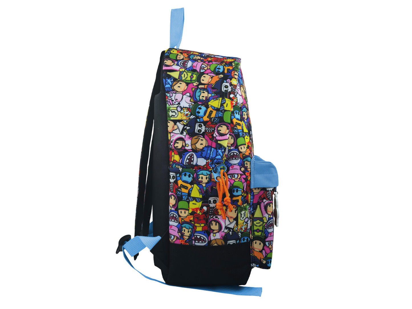 Stumble Guys Schulrucksack Kinder Rucksack 42 cm mit Fronttasche und Seitennetz