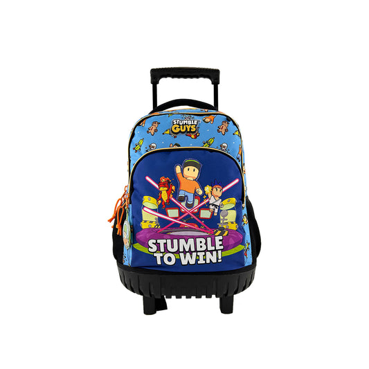 Stumble Guys Mochila Trolley Rucksack mit Rollen Schule Ausflug Reise