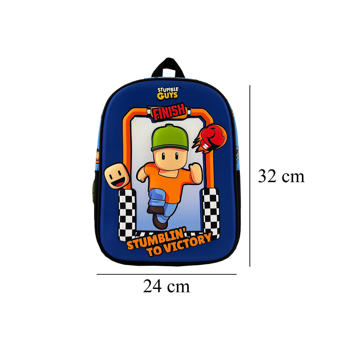 Stumble Guys Kinderrucksack EVA 3D mit Trägern Griff und Namensschild