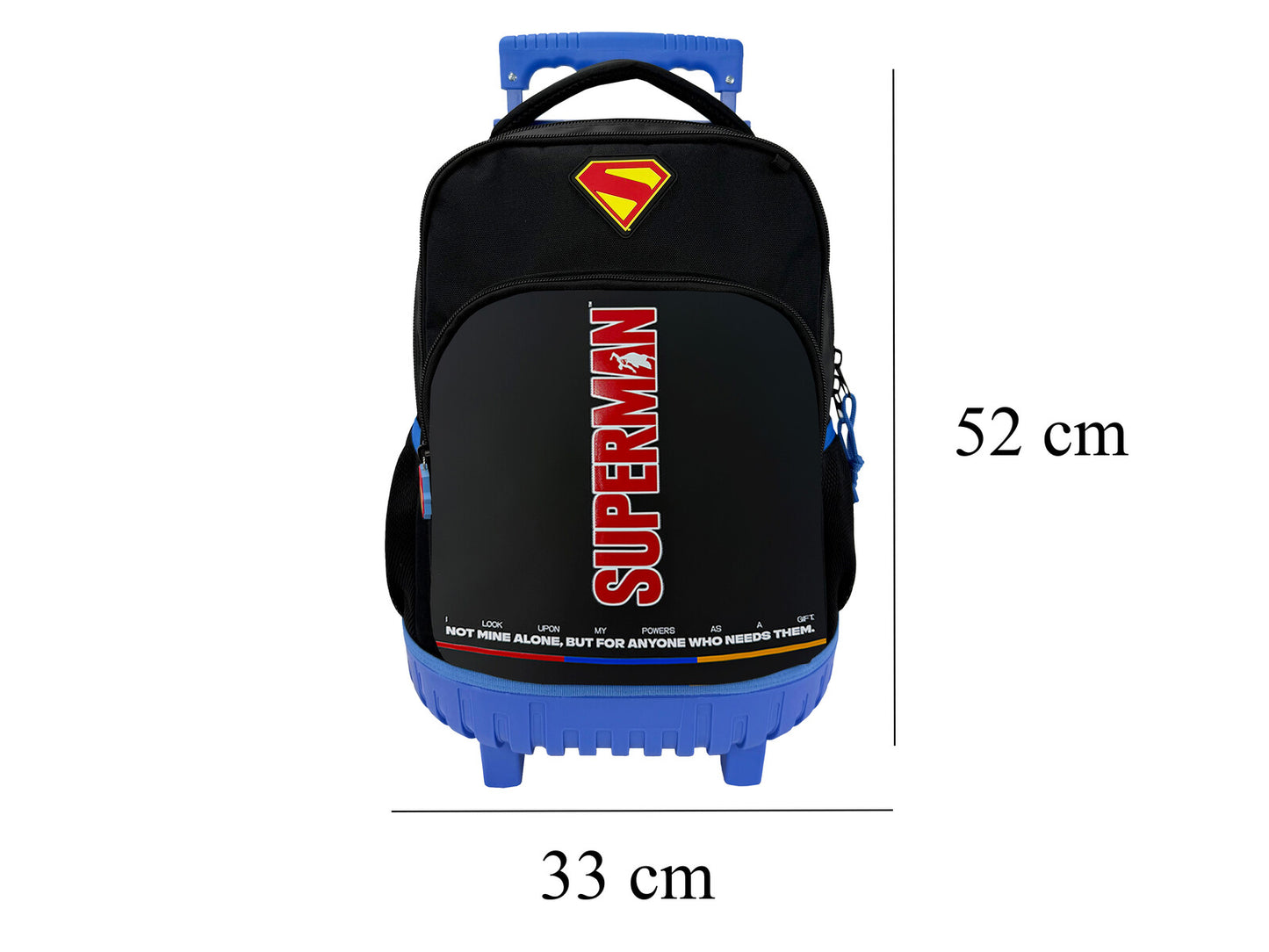 Superman Schulrucksack Trolley Kinder Rucksack mit 3 Fächern gepolstert Schwarz