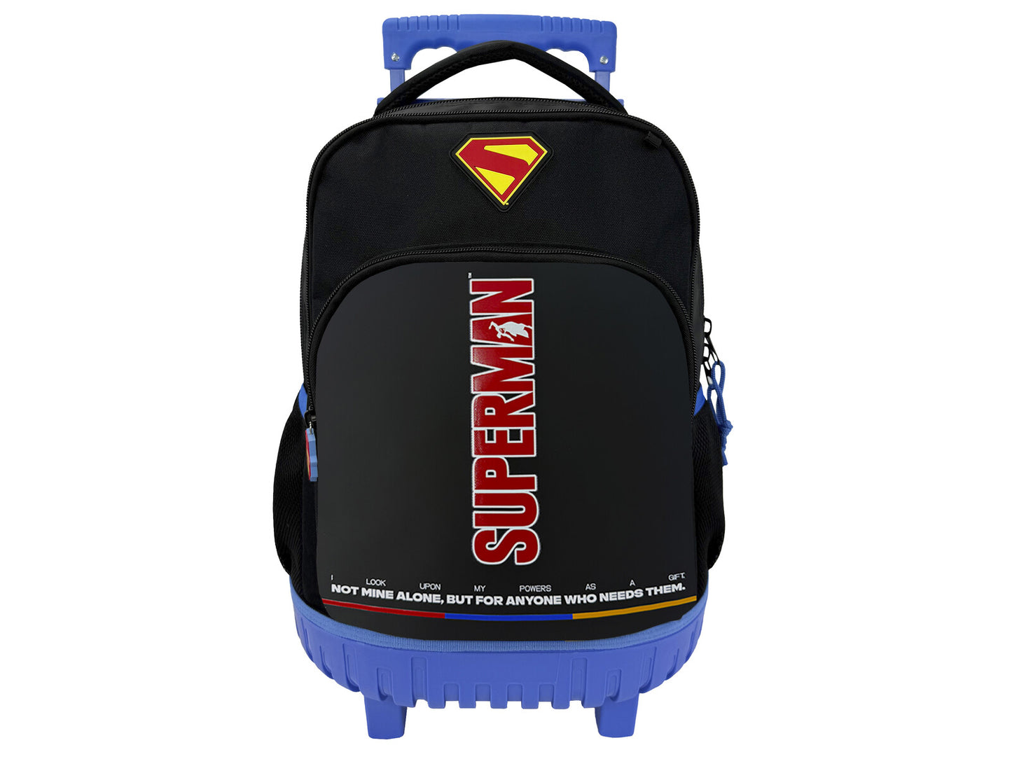 Superman Schulrucksack Trolley Kinder Rucksack mit 3 Fächern gepolstert Schwarz