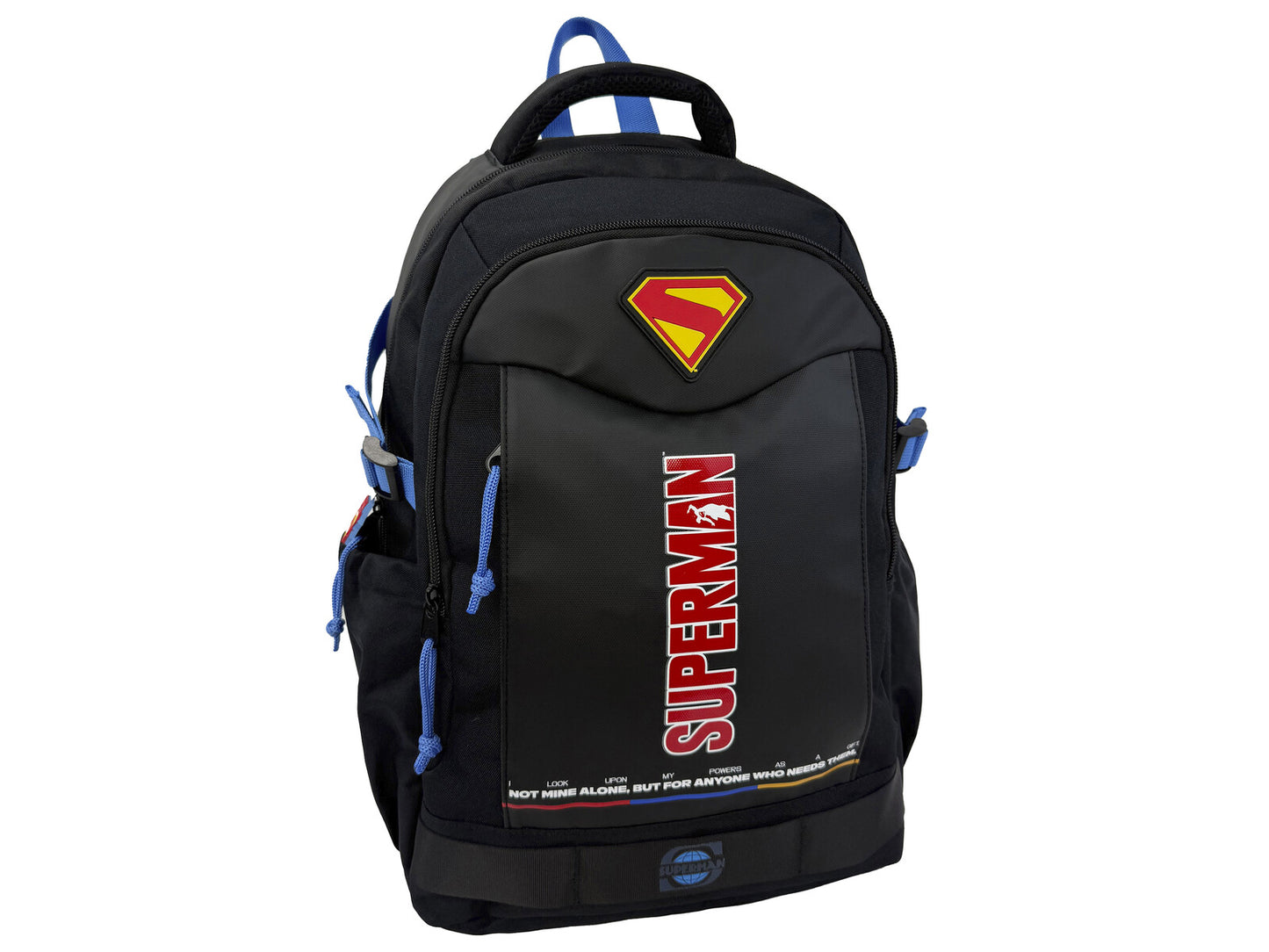 Superman Kinder Rucksack Schulrucksack mit 3 Fächern