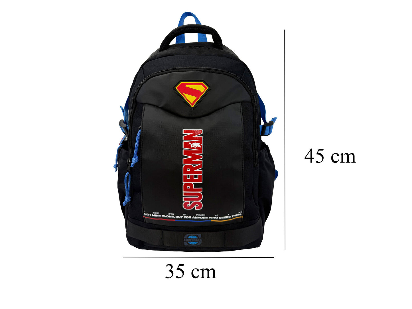 Superman Kinder Rucksack Schulrucksack mit 3 Fächern
