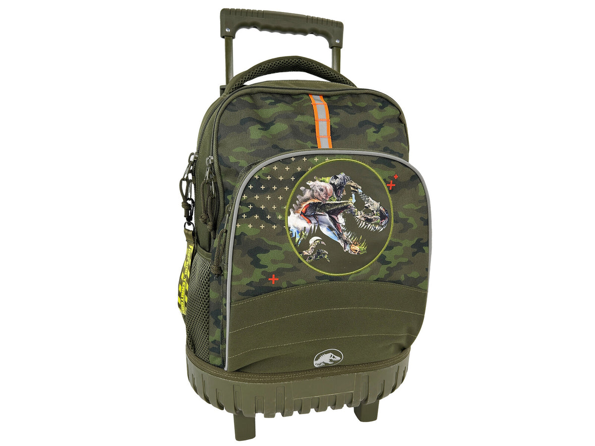 Jurassic World Rucksack mit Rollen und 3 Fächern für Schule Ausflug Alltag