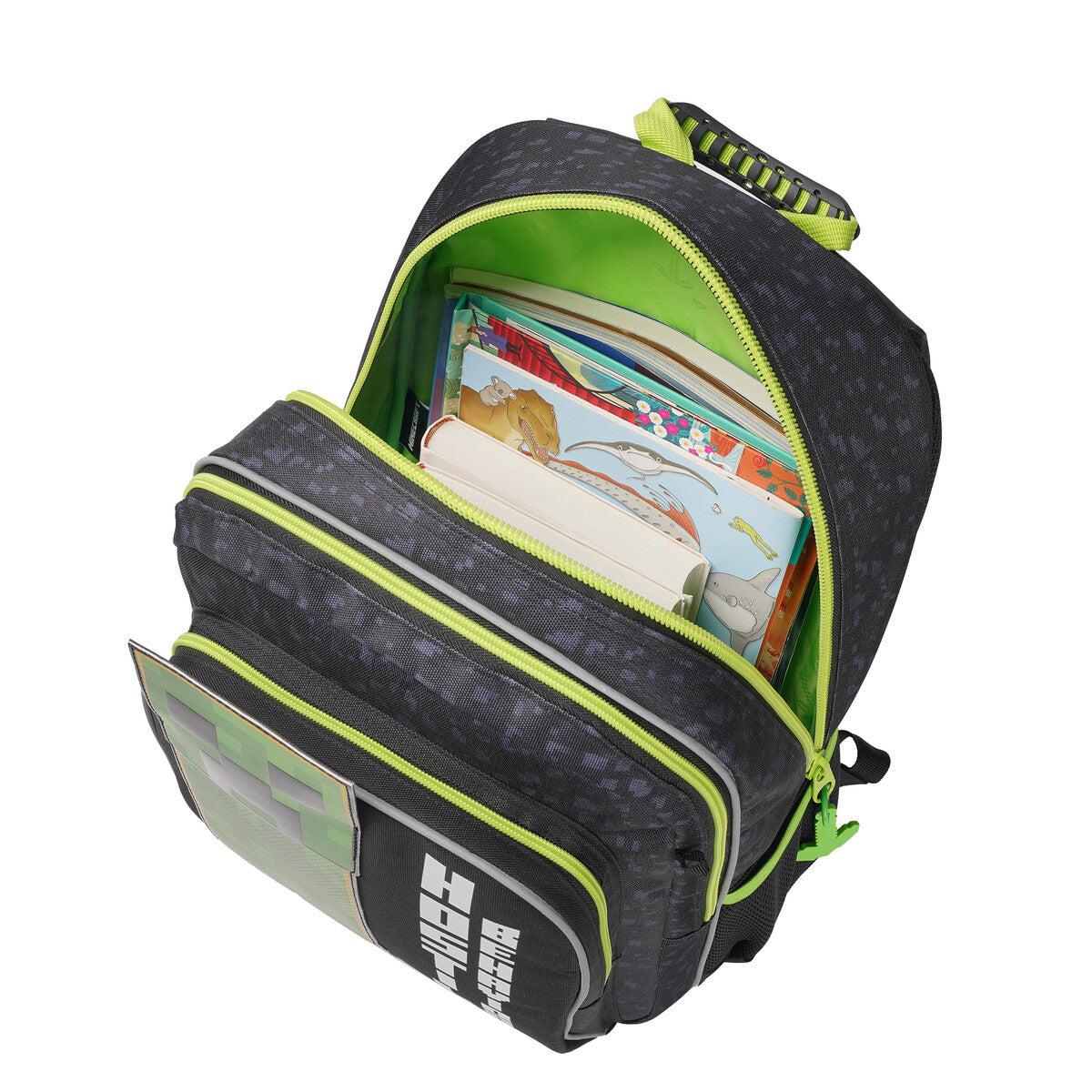 Minecraft Kinderrucksack Rucksack mit Fronttasche und Seitennetzen