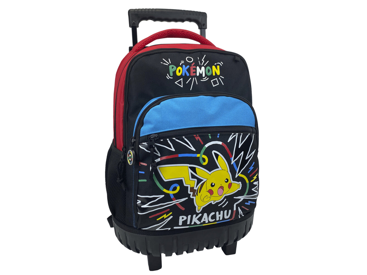 Pokémon Trolley Rucksack Kinder 52 cm Schulrucksack mit Rollen Teleskopgriff 3 Fächer