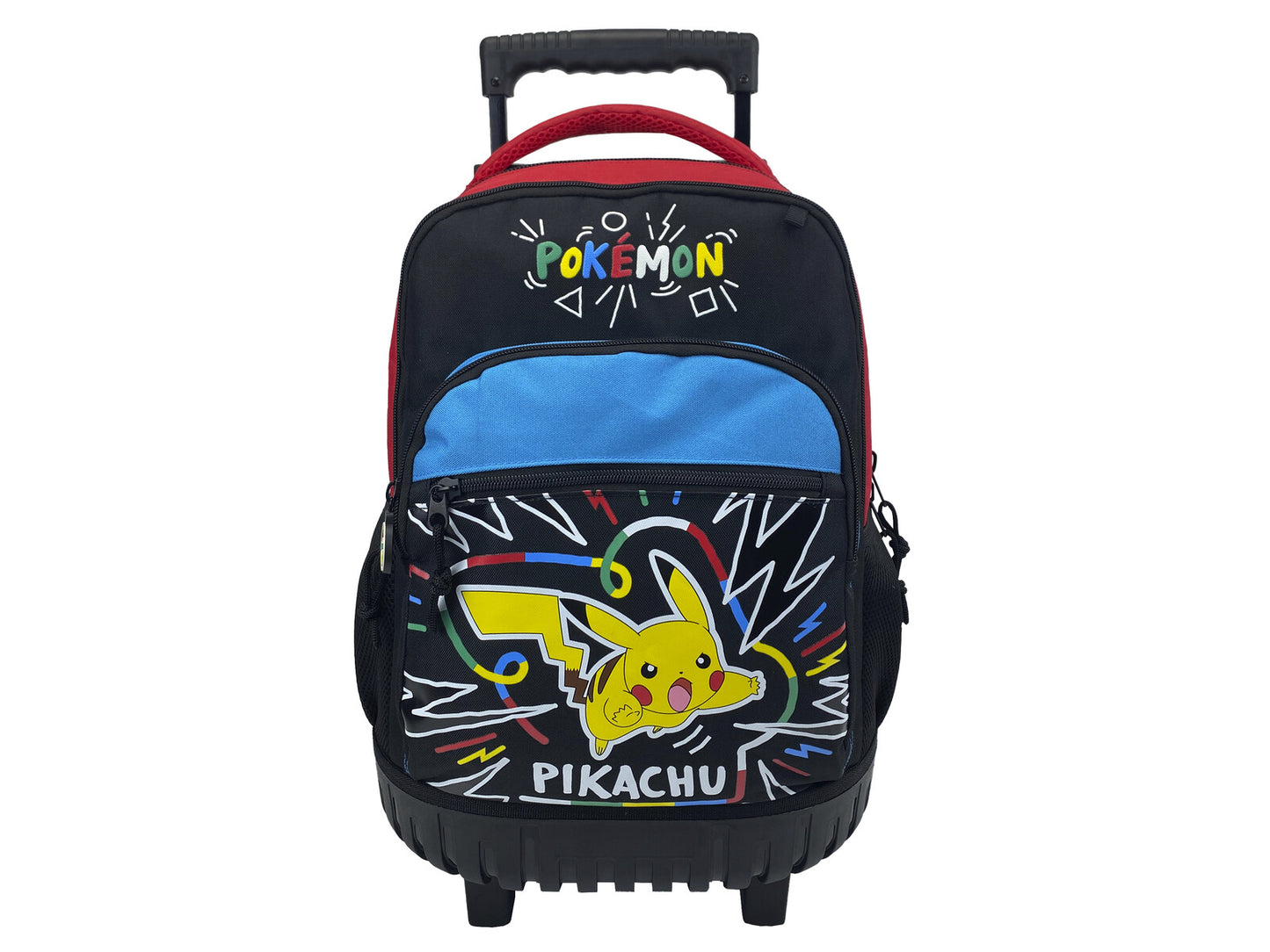 Pokémon Trolley Rucksack Kinder 52 cm Schulrucksack mit Rollen Teleskopgriff 3 Fächer