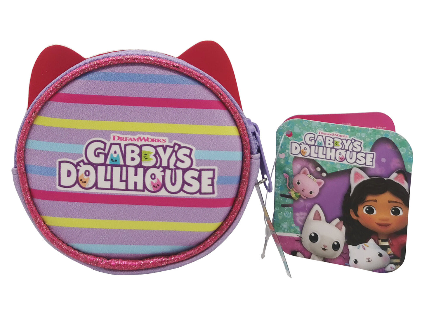 Gabby’s Dollhouse Kinder Geldbörse rund 10 × 9 cm Münzbeutel mit Reißverschluss