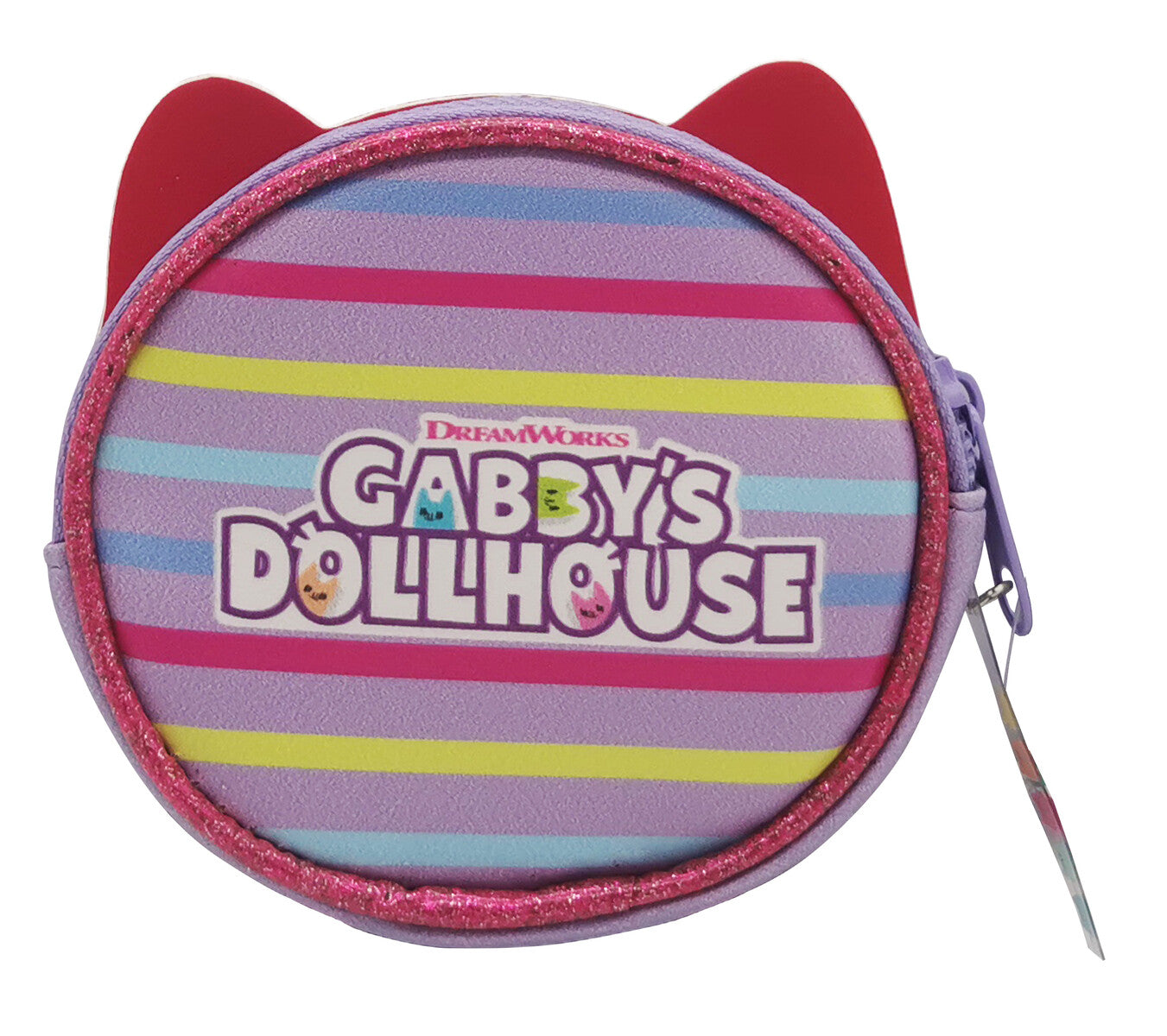 Gabby’s Dollhouse Kinder Geldbörse rund 10 × 9 cm Münzbeutel mit Reißverschluss