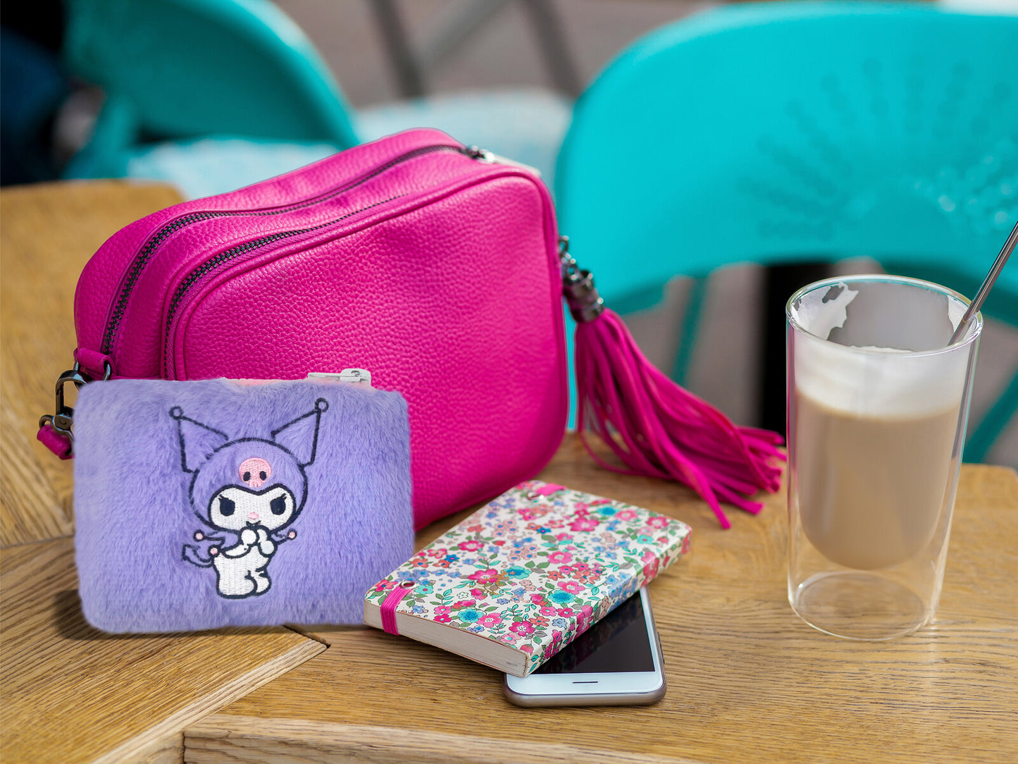 Hello Kitty Kuromi Plüsch Geldbörse mit Karabiner Reißverschluss