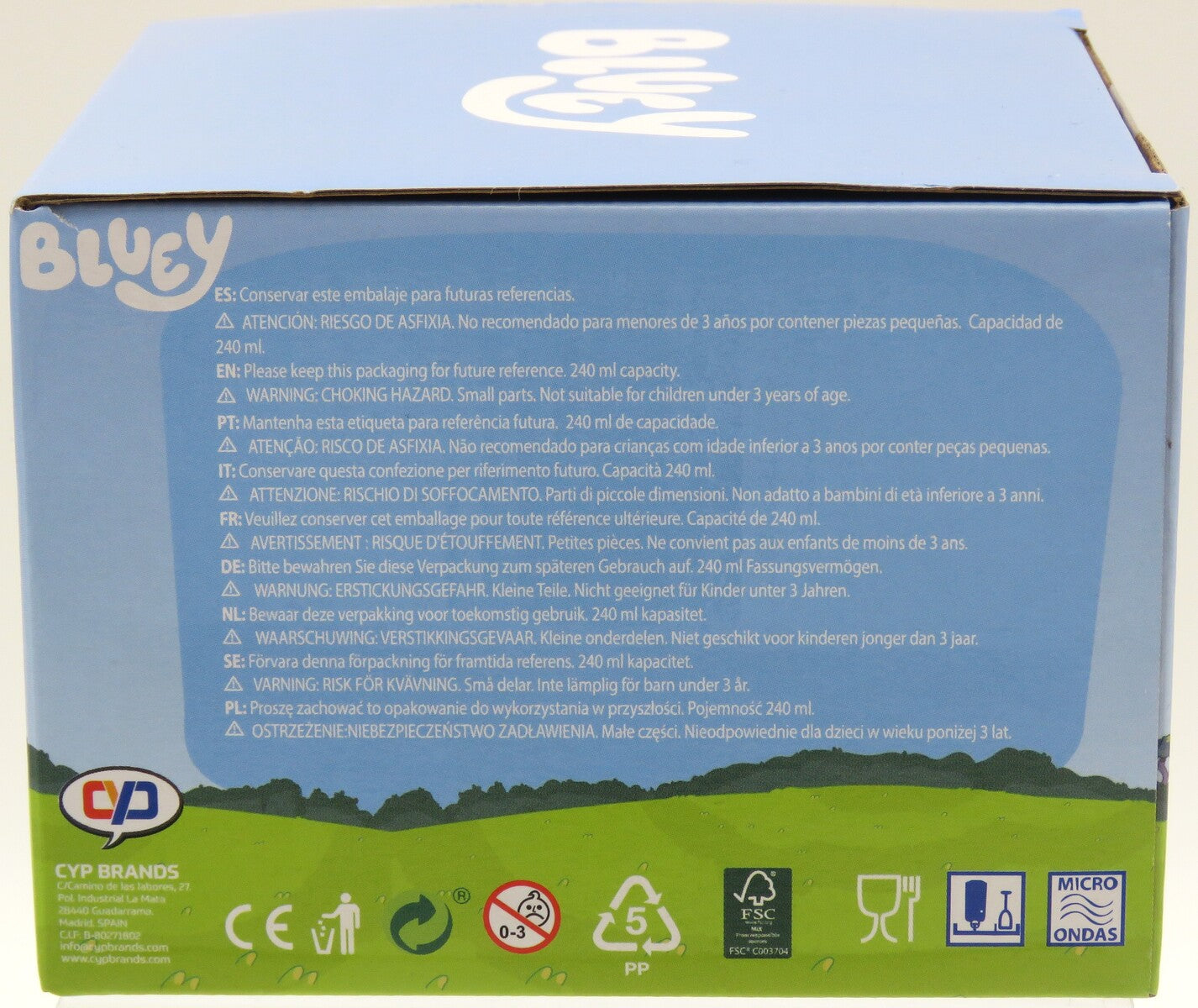 Bluey Tasse 240ml zum Bemalen Set mit 5 Farben und Pinsel für Kinder