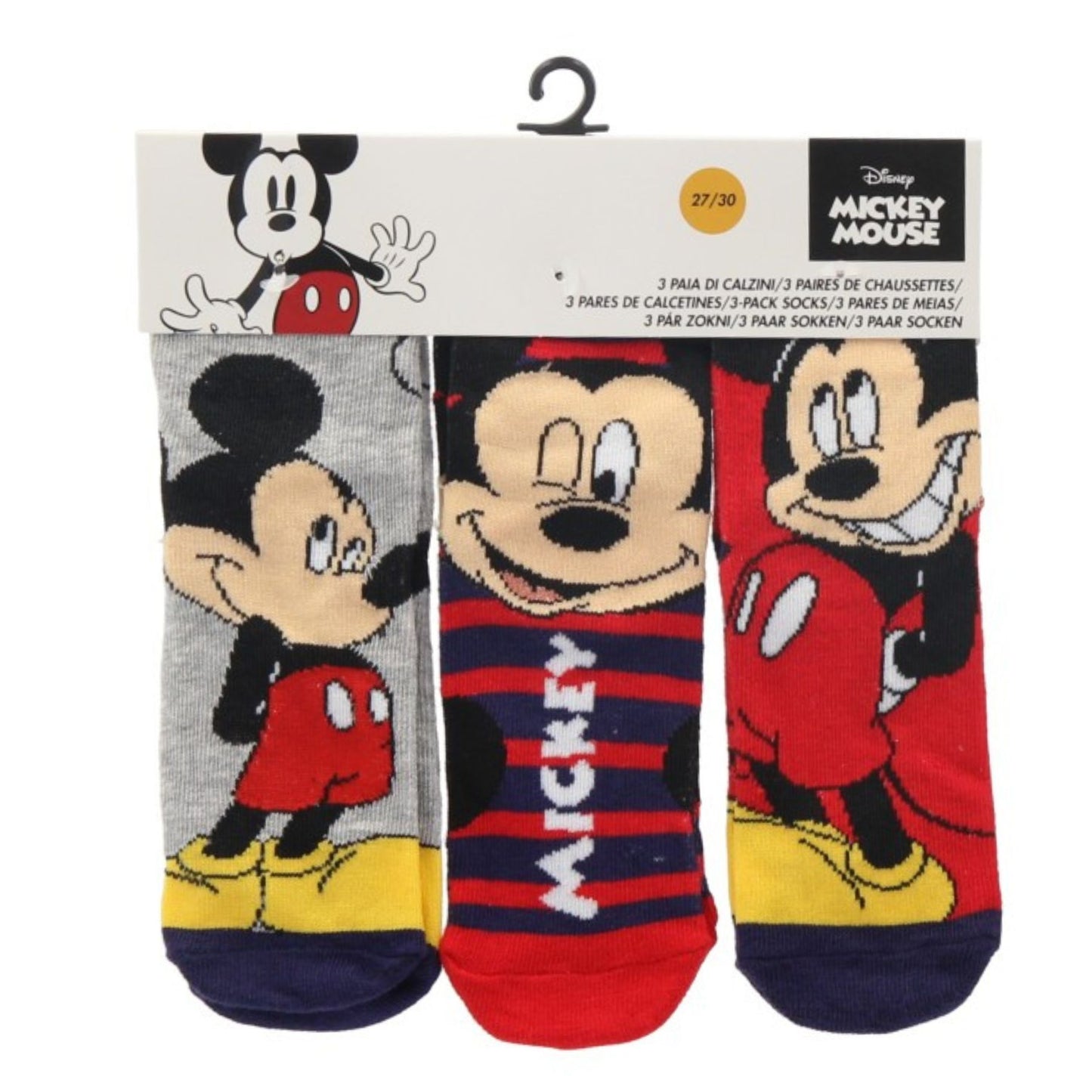 Mickey Mouse Kinder Socken 3er-Pack farbenfroh & bequem