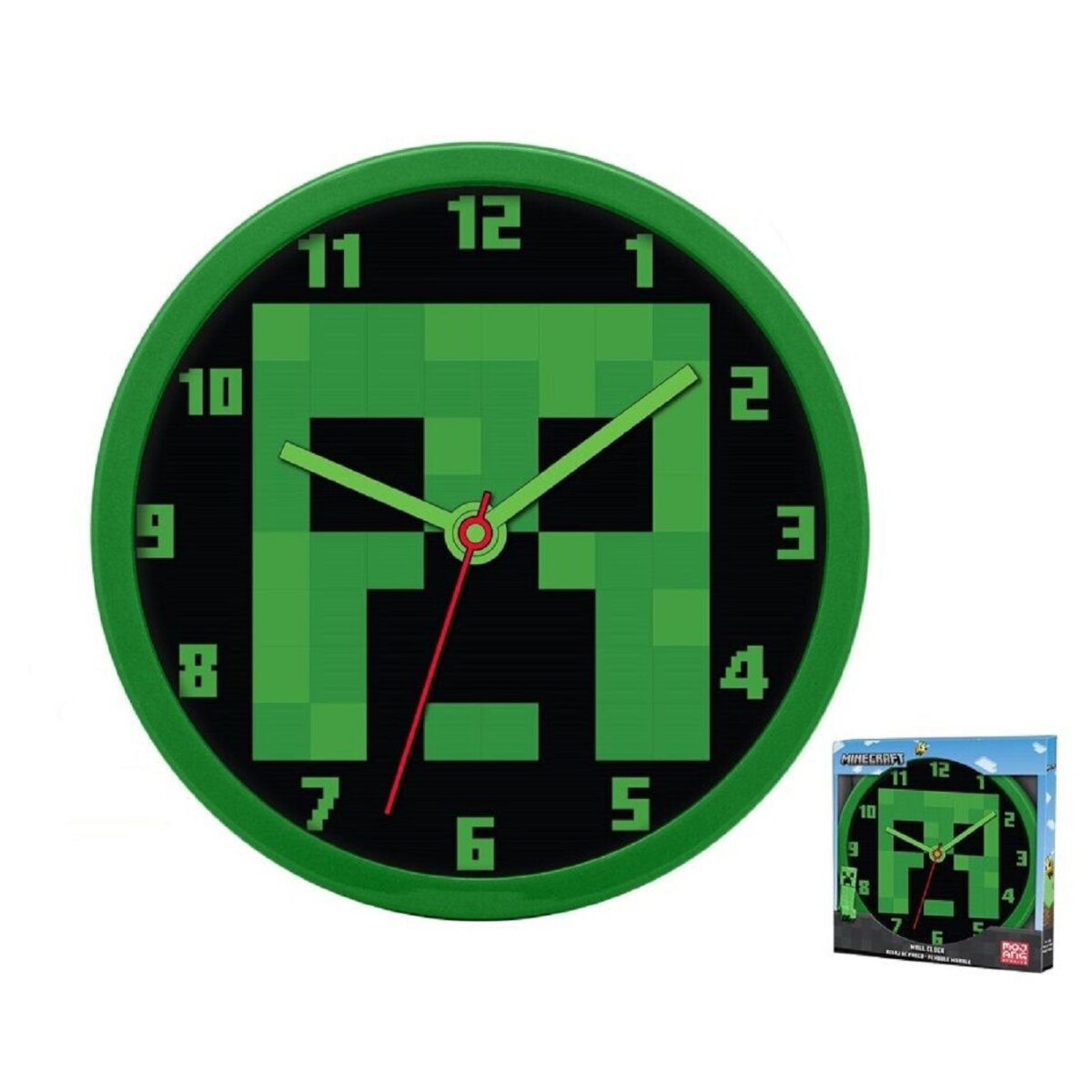 Minecraft analoge Wanduhr mit 25cm Durchmesser: Stilvolle Zeitmessung für Gamer
