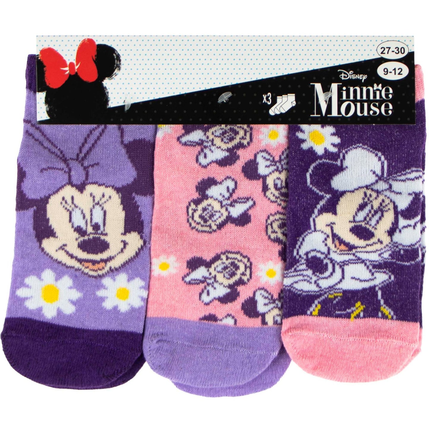 Minnie Mouse Socken Set - 3 Pack Sneaker Strümpfe für Kinder