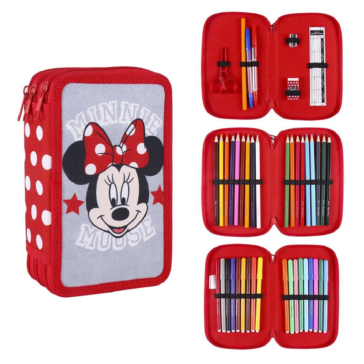 Minnie Mouse Schreibset Komplett 44-teiliges Federmäppchen für Kinder