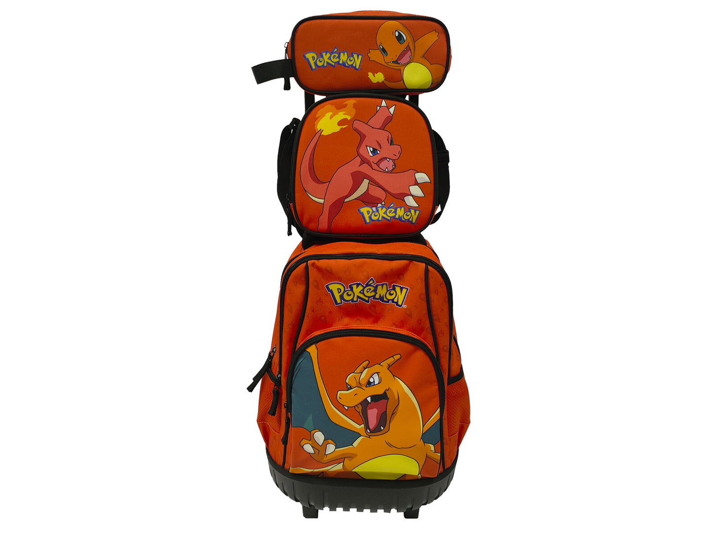 Pókemon Trolley Rucksack Set 3 Teile Schule Tasche Etui Lunchbag