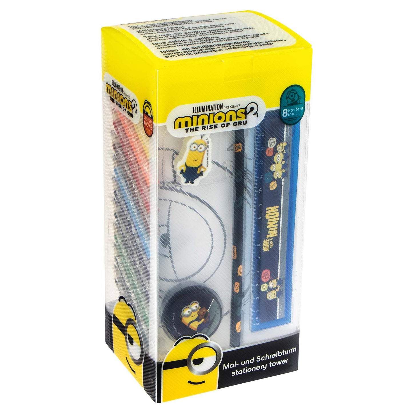 Minions Kreativset im Turmformat 25-teilig für Schule und Freizeit