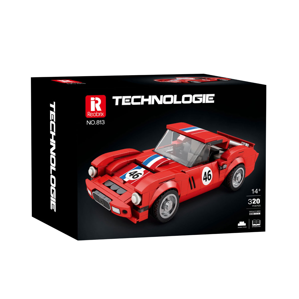 Reobrix 813 Rennwagen 1:24 Klemmbaustein Auto 320 Teile ab 14