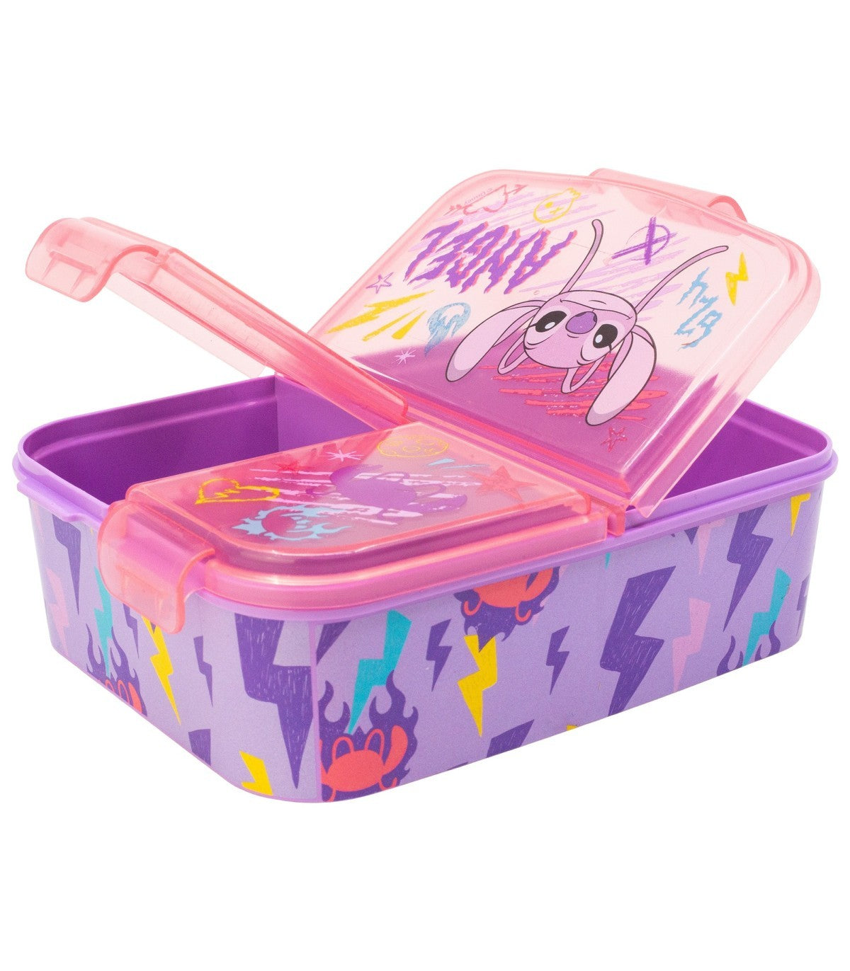 Disney Stitch Angel Lunchbox Kinder Brotdose mit 3 Fächern Pausenbox