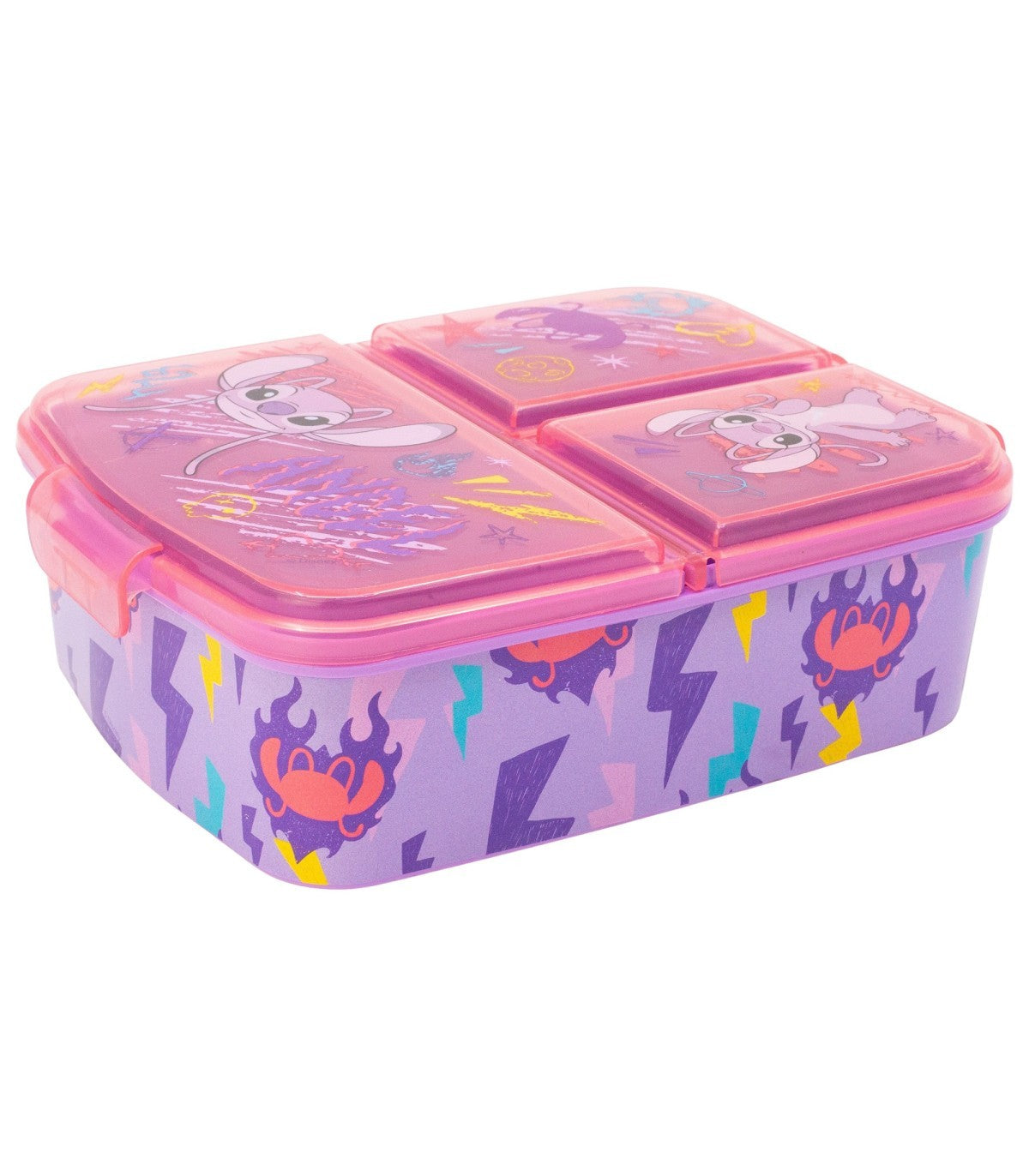 Disney Stitch Angel Lunchbox Kinder Brotdose mit 3 Fächern Pausenbox