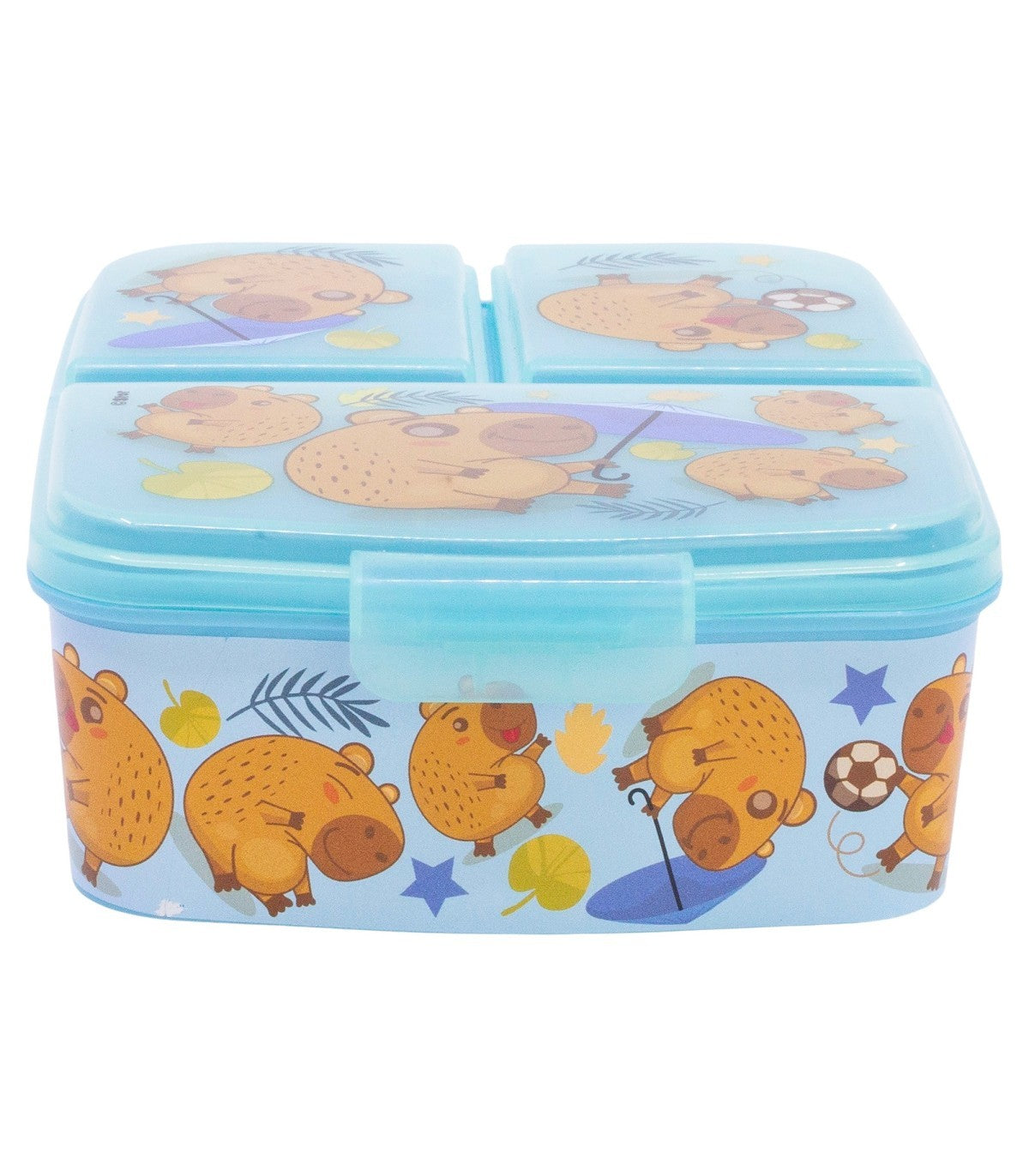 Capibara Lunchbox Kinder Brotdose mit 3 Fächern Pausenbox