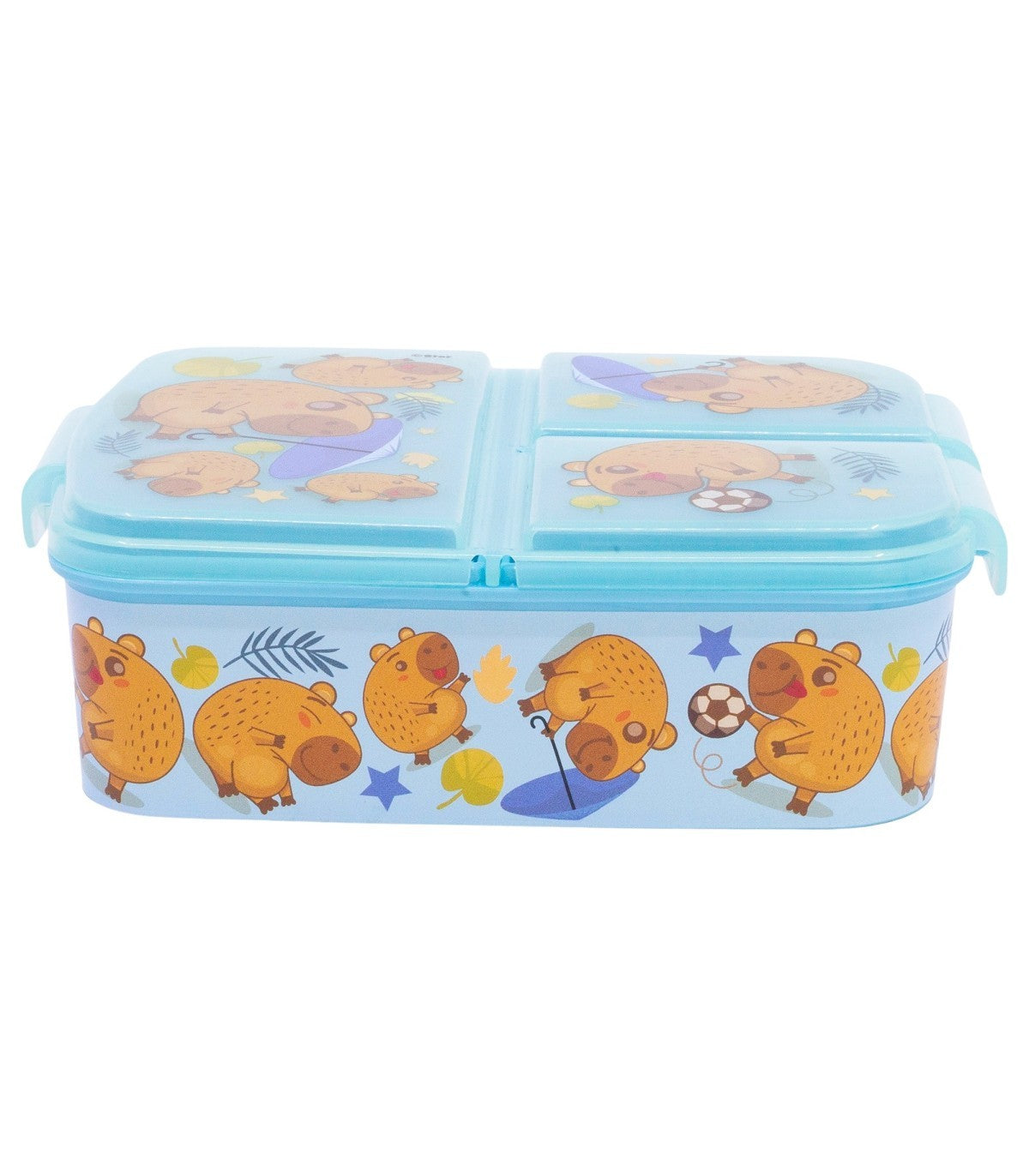 Capibara Lunchbox Kinder Brotdose mit 3 Fächern Pausenbox