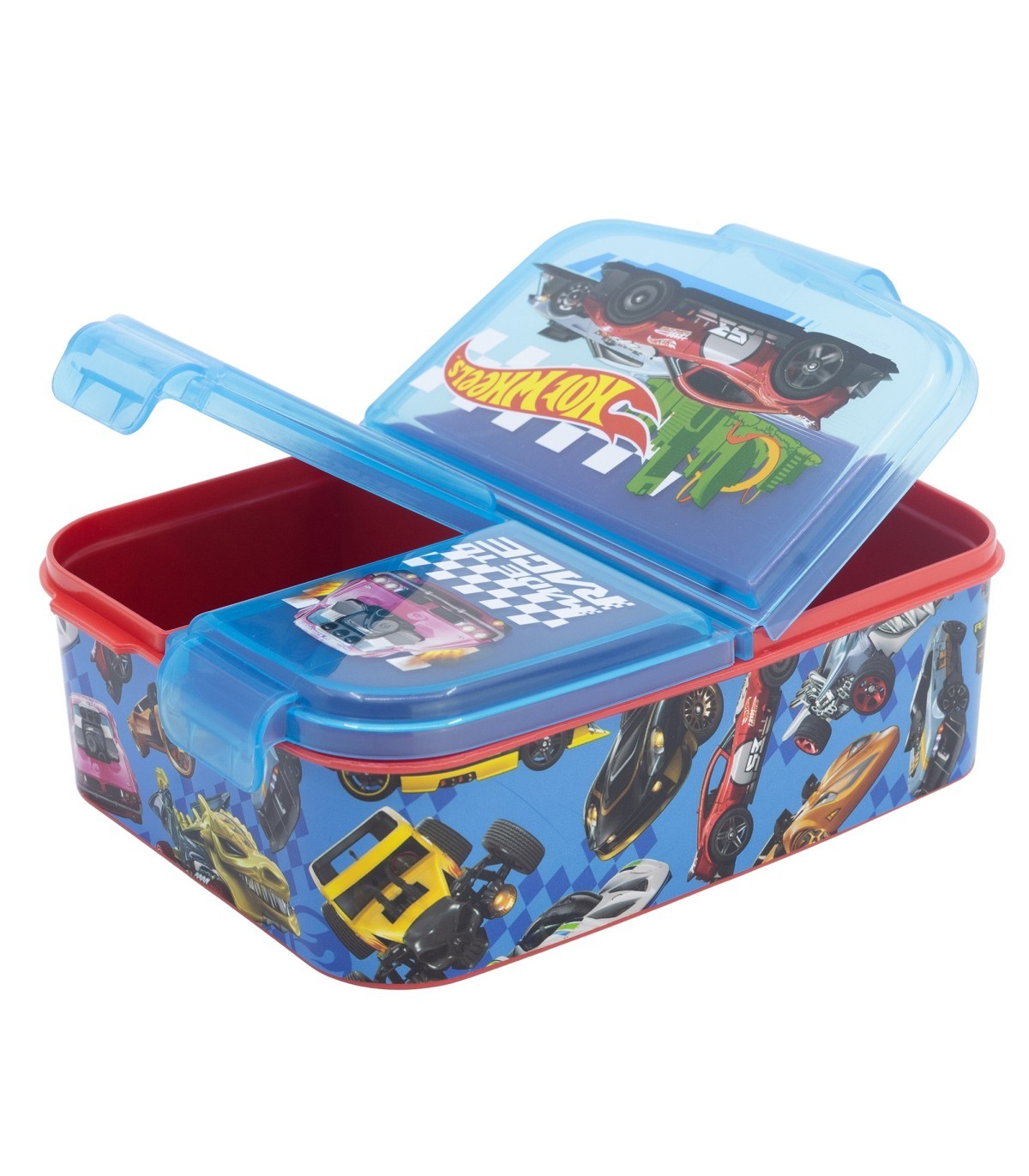Hot Wheels Lunchbox Kinder Brotdose mit 3 Fächern Pausenbox