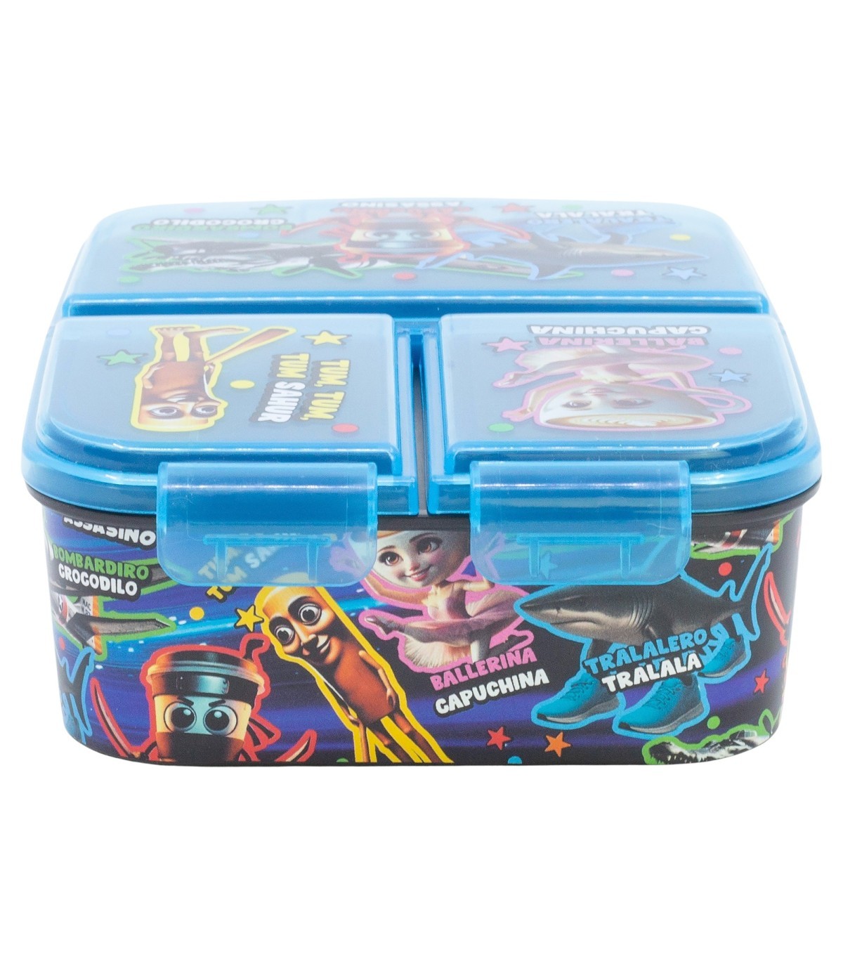 Italian Brainrot Lunchbox Kinder Brotdose mit 3 Fächern Pausenbox